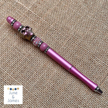 Load image into Gallery viewer, Black Opal Skull Pen - pink
