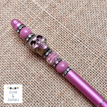 Load image into Gallery viewer, Black Opal Skull Pen - pink
